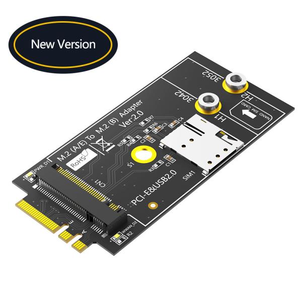 M.2 Key B to A+E Adapter  with NANO SIM card Slot for 3G/4G/5G Module