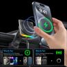 China Metal Iphone Car Charger 9-Color RGB Light Effect Wireless Car Mounted One-Hand Operation Fast Charging wholesale
