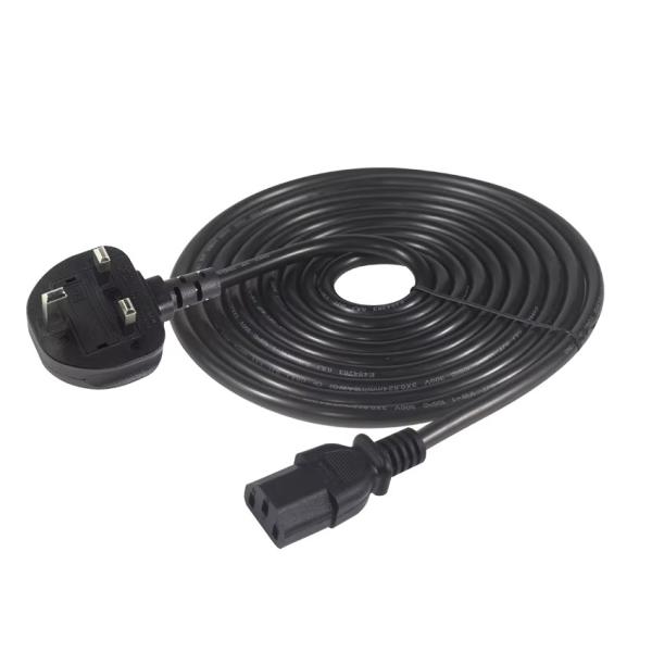 UK Plug to IEC C13 Power Cord 1.8M 250V 10A for Computer Monitor