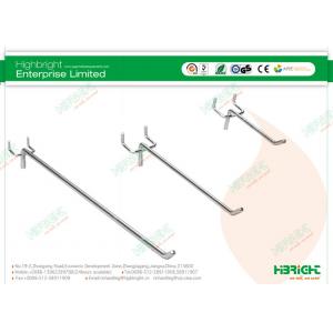 China 18&quot; Sloping J Arm Retail Display Hooks , Chrome Slot System / Pegboard Hook wholesale