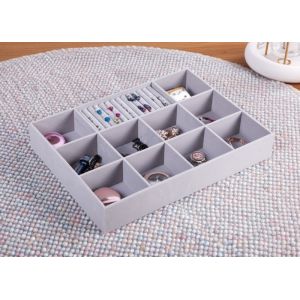 China Customizable Jewelry Drawer Organizer Tray, Modular Felt-Lined Compartments for Wardrobe & Closet Storage, Handmade MDF Jewelry Box Insert​ wholesale