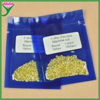 Wholesale in Brazil round brilliant cut 1.4mm synthetic yellow cubic zirconia beads