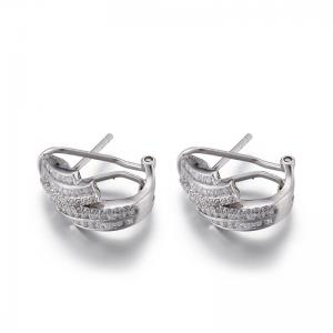 China AAA+ 925 Silver CZ Earrings 2.81g 4mm Cubic Zirconia Stud Earrings supplier