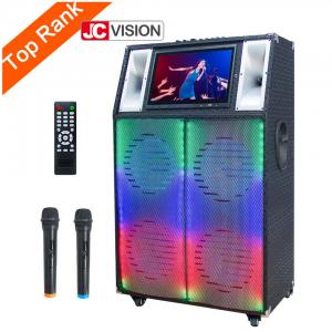 China JCVISION ABS Plastic Outdoor Bluetooth Trolley Speaker Wifi With Touch Screen Display supplier