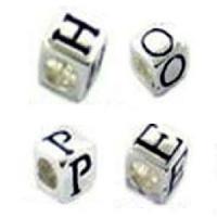 925 Sterling Silver Alphabet Beads for Jewelry (AH0190)