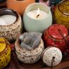 China Decoration Home Scented Candles Luxury Ceramic Marble Candle Jars With Wooden Gift Box wholesale