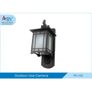 Black Outdoor Light With Wifi Camera , 1080p Outdoor Sconce Light IP Camera