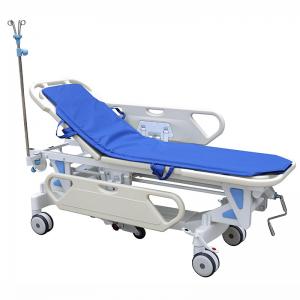 China Galvanized Steel Patient Transfer Trolley With Manual Crank 630 - 930mm Height Adjustment supplier