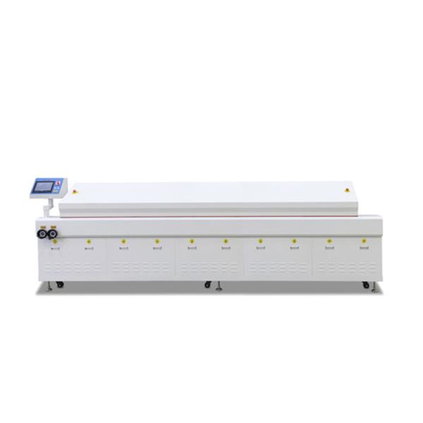Máquina de soldadura por reflujo SMT de 8 zonas con control PLC de pantalla táctil