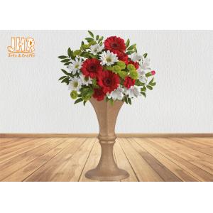 Luxurious Frosted Gold Fiberglass Planters Centerpiece Table Vases For Artificial Flowers