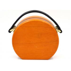 China High Level Round Wooden Clutch Bag With O Shape Chain 20 * 15 * 7cm supplier