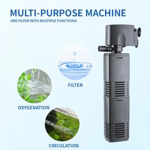 Black Aquarium Fish Filter 3 Stage In Tank Filter With Dual Water Outlet Aeration Flow Adjustable