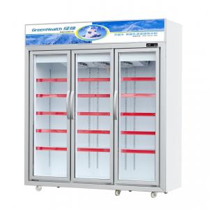 China Auto Defrost Commercial Double Door Upright Display Freezer For Meat supplier
