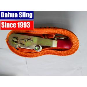 China 5000kg Red Rubber Coating Cargo Ratchet Tie Down Straps with Double J hook supplier