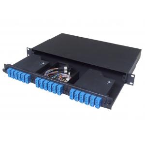 China Rack Mounted MPO Patch Panel , 1U Fiber Optic Patch Panel with cold rolled steel supplier