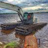 China 20 tons AE200 Floating Amphibious Pontoon undercarriage excavator for sale working in swamp and water wholesale