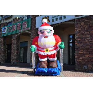 China 3m Inflatable Santa Claus Skiing Dancing Skateboarding supplier