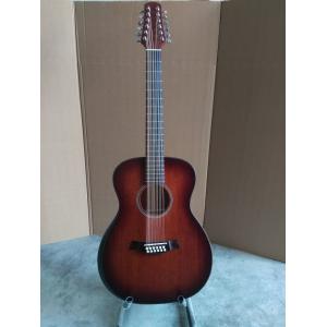 China AAAA OM and Auditorium folk Guitars Orchestra 12 string OM all solid mahogany wood acoustic electric guitar supplier