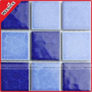 China blue mosaic tiles for installed on swimming pool supplier