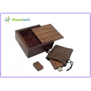 China Promotional Gift Office 2.0 3.0 rectangle 16GB 32GB Walnut Wooden USB Flash Drive supplier