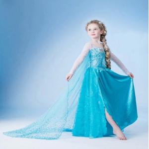 China Frozen dress for elsa 2014 Christmas children dress princess party dress cosplay supplier