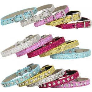 Necklace Crystal Diamond Elastic Xs Kitten Collar Pendant For Puppy Kitten