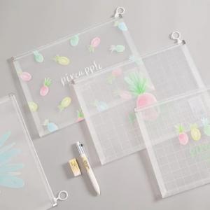 Custom Clear Zipper PVC Pencil Pouch Cute Printing Large Stationery Pen Case