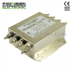 China 40A 250/440VAC PE4100-40-06 3段階の中立ラインEMIフィルタ supplier