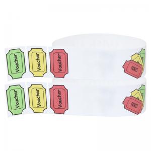 China Security Tyvek Wristbands For Events , Disposable Customizable Paper Wristbands supplier