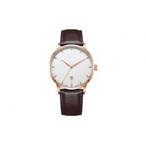 China Stainless Steel Thinnest Automatic Watches Genuine Leather Strap SS Back Cover wholesale