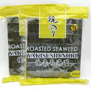 China 21cm Length Sushi Nori Roasted Dried Seaweed 100 Sheets Pack supplier