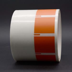 China 70x30-34mm 2mil Orange Matte Water Resistant Polyvinyl Chloride Cable Label supplier