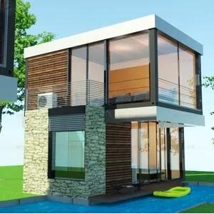 2 Storey Steel House Container Furnished Apartment Hotel Villa For Holiday