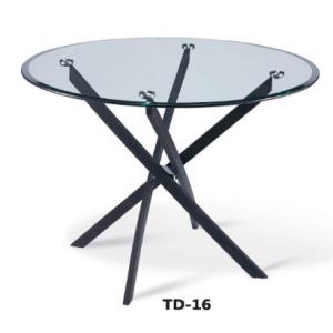 China Modern club round dark glass dining furniture table supplier