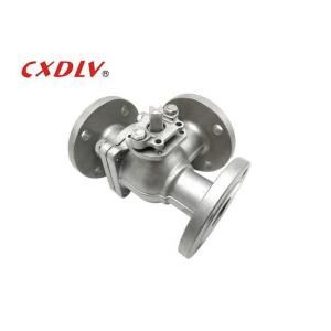 China Manual Low Platform Stainless Steel 3 Way Ball Valve flange Connetion T Type DN50 DN 80 DN 100 supplier