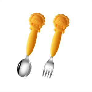 China 230C Heat Insulation Silicone Spoon And Fork Eco Friendly For Kids supplier