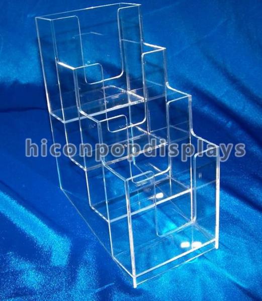 Brochure / Leaflet 4mm Acrylic Display Case Trade Show Brochure Stands Table Top