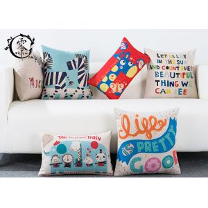 China Cute Cartoon Anamal Throw Silk Cotton Pillow Linen Decorative Cushion Cover Pillowcase For Sofa supplier