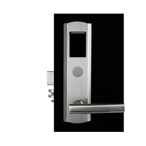 Keyless Electronic Hotel Door Lock Silver 92.5mm Center Distance Lock Body