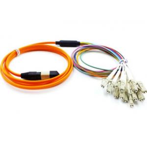 Multimode Fiber Optic MPO 0.9mm MPO To LC Cable With 55dB Return Loss