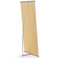 China L Shaped Roll Up Banner Display Stand Aluminum / Plastic Material Silver Color on sale