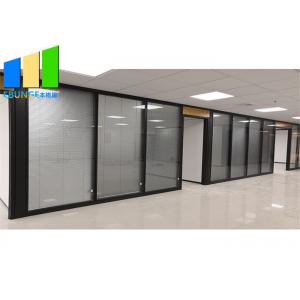 10mm Clear Tempered Frosted Glass Office Partition Walls With Aluminum Frames