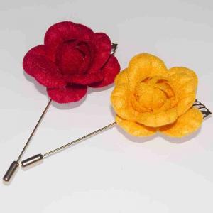 Rose Cloth Flower Brooches And fixa feito a mão para a vara do Boutonniere do casamento