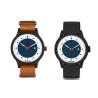 pu leather band cute double color dial fashion ladies watch with calendar