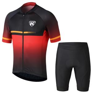 Polyester Mens Short Sleeve Cycling Jersey For Road Bike / Mountain Bike