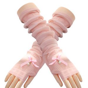 Fashion Womens Summer Gloves Long Dew Sunscreen Ice Silk Sleeve Arm Cover