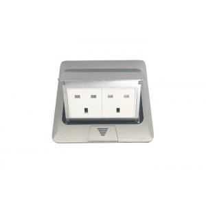 Silver Color Pop Up Floor Mounted Outlet Box With 2 Ways British Socket