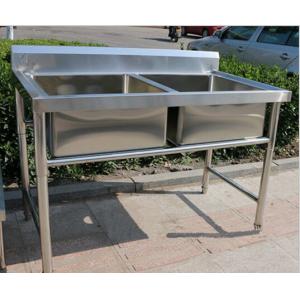 China Corrosion Resistant Stainless Steel Display Racks Double Bowl Kitchen Sink supplier