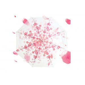 China Fashionable Ladies Pink Transparent Umbrella , Large Clear Dome Umbrella wholesale