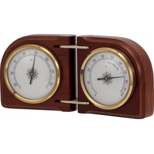 China Wooden Frame Barometer Temp Humidity Monitor 262g Weight Hanging Style supplier